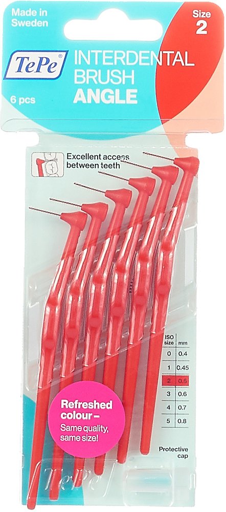 Межзубные ершики TePe Interdental Brush Angle, цвет в ассортименте, диаметр 0,5 мм, 6 шт  #1