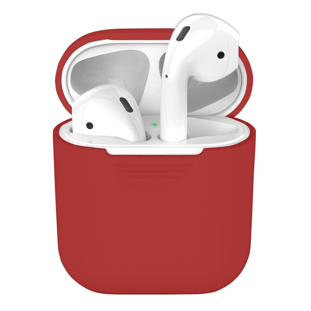  Чехол силиконовый  для Apple AirPods 2, малиновый #1