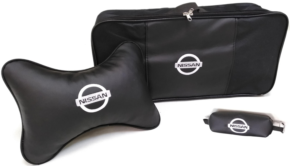 Подарочный набор автомобилисту Auto Premium Nissan 67834 сумка для набора ТО + ключница + подушка на #1