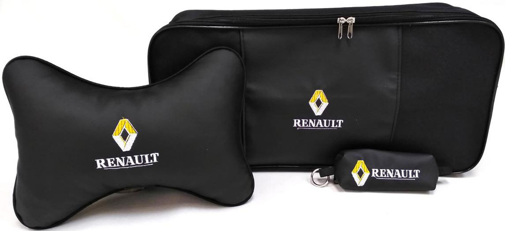Подарочный набор автомобилисту Auto Premium Renault 67843 сумка для набора ТО + ключница + подушка на #1