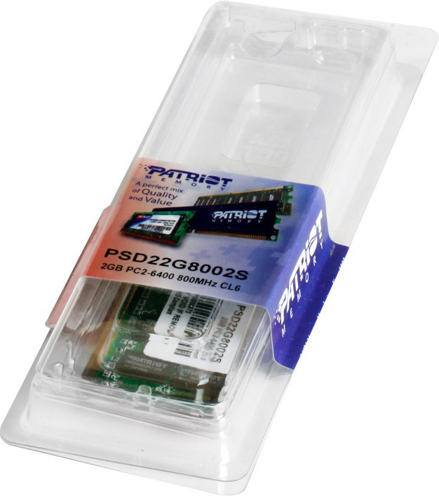 Patriot Memory Оперативная память Signature DDR2 800 МГц 1x2 ГБ (PSD22G8002S) #1