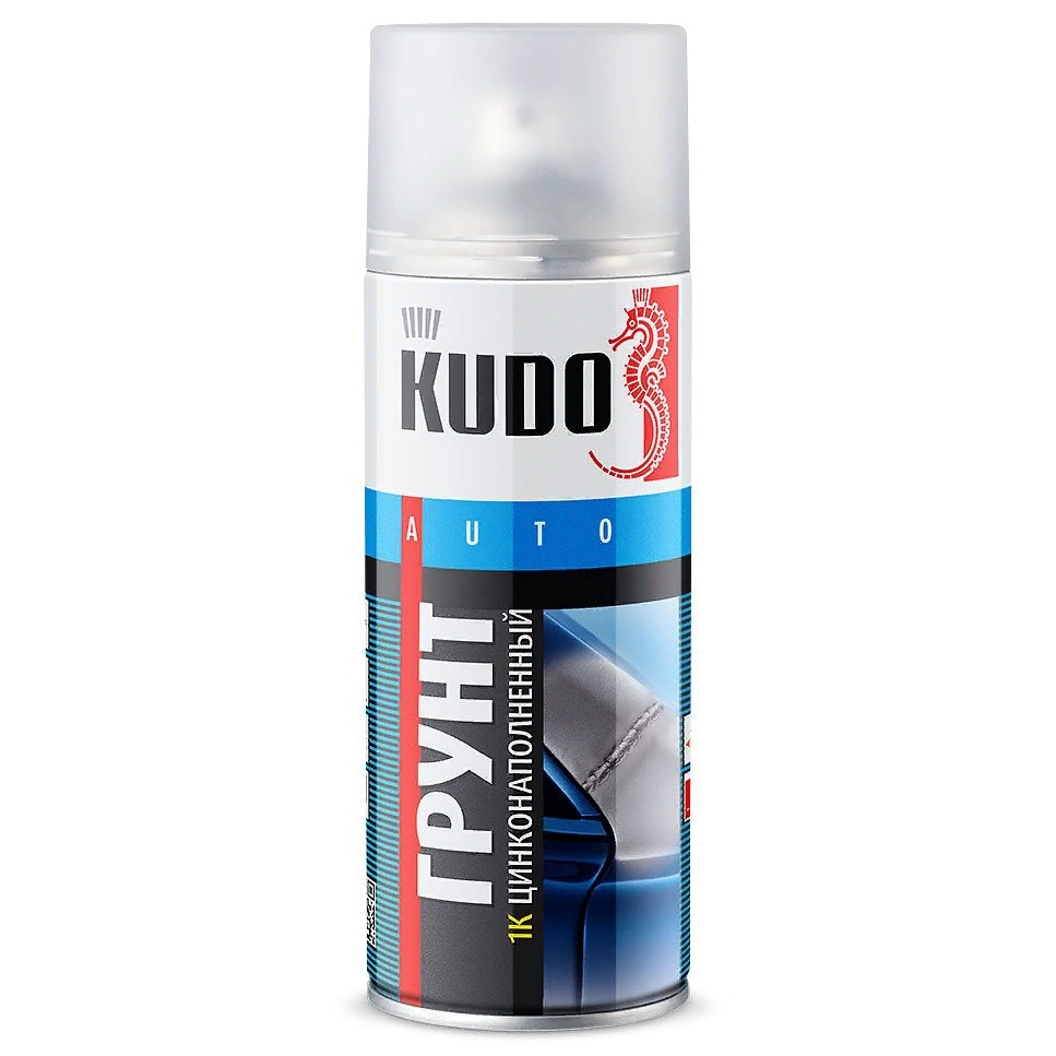 Грунт-наполнитель KUDO "1К Цинконаполненный", серый, аэрозоль, 520 мл  #1