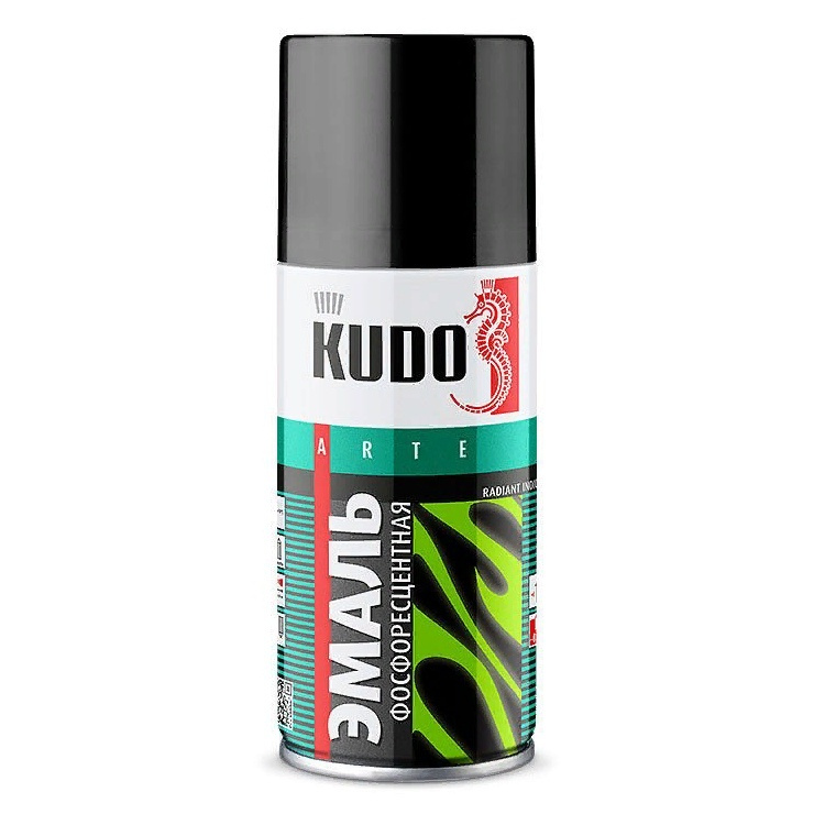 KUDO Аэрозольная краска "KU-1250.1", фосфоресцентная Гладкая, Быстросохнущая, до 80°, Акриловая, Матовое #1