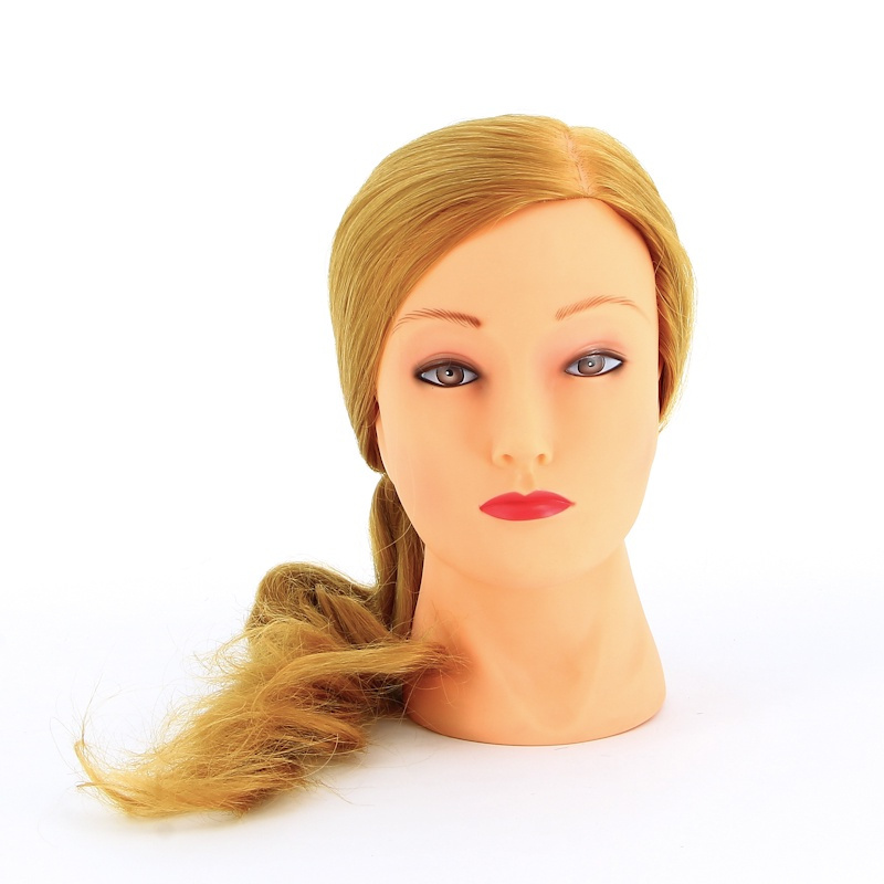 DEWAL Парикмахерская учебная голова-манекен для стрижек и причесок "Блондинка" протеиновые волосы 50-60 #1