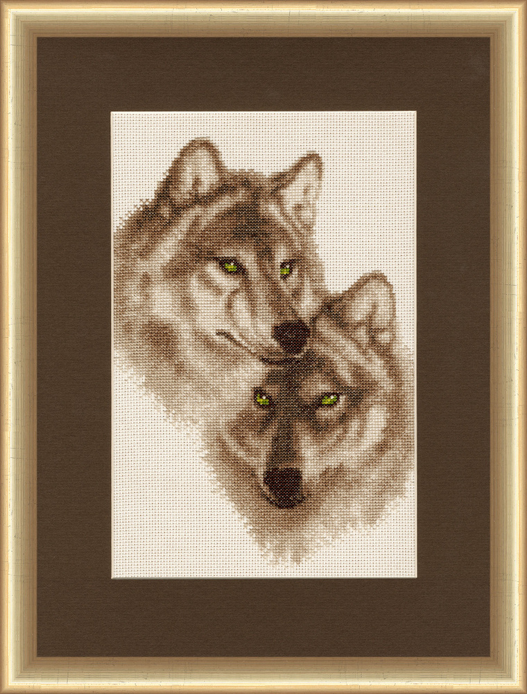 Набор для вышивания Золотое Руно "Влюбленные волки" #1