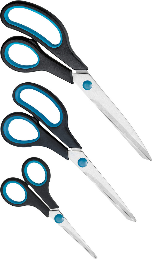 Ножницы канцелярские Westcott Easy Grip, N-90027 00, черный, синий, 3 шт  #1