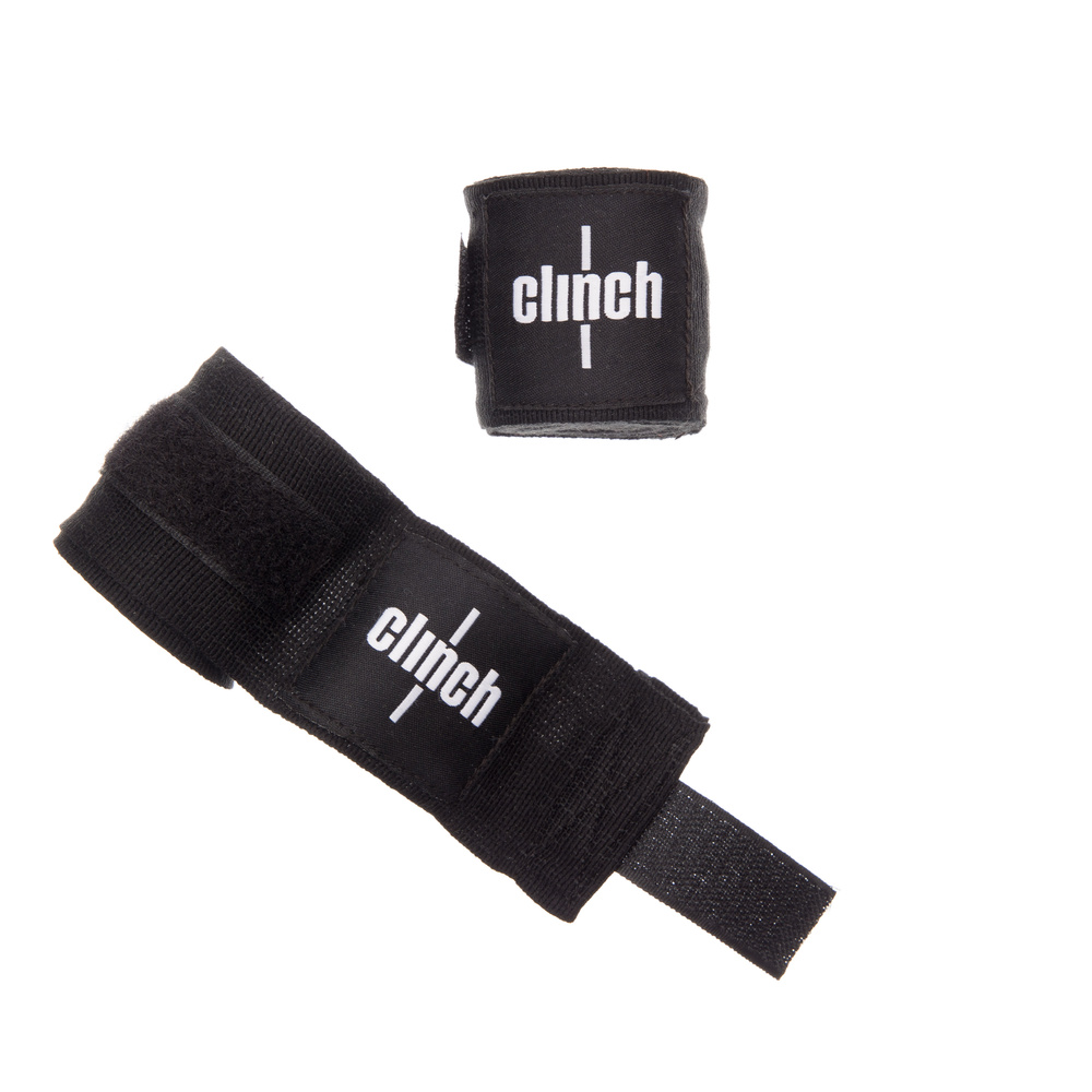Бинты эластичные Clinch Boxing Crepe Bandage Punch черные (3,5 м) #1