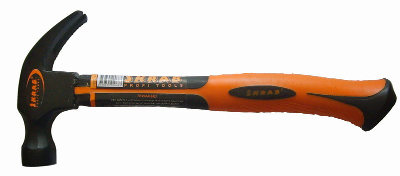 Молоток Libman Молоток-гвоздодер с фибер.ручкой оранж. 450г SKRAB 20068  #1