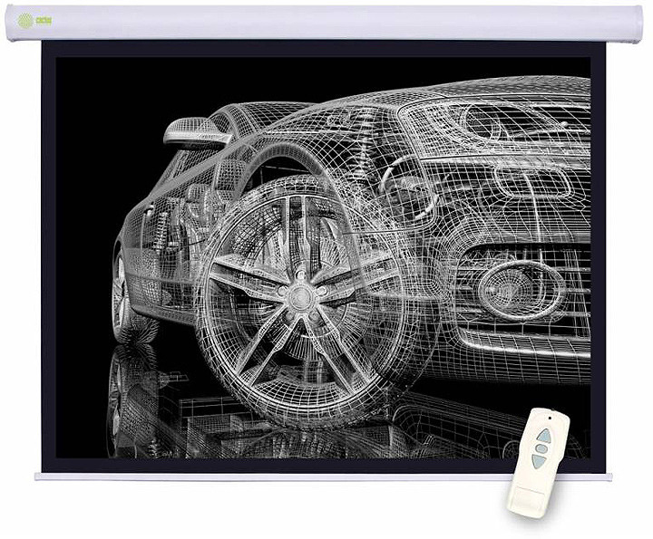 Проекционный экран Cactus Motoscreen CS-PSM-150x150 1:1, настенно-потолочный, моторизованный, белый  #1