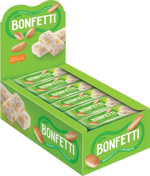 Нуга Яшкино Bonfetti, батончик, 18 шт по 25 г #1