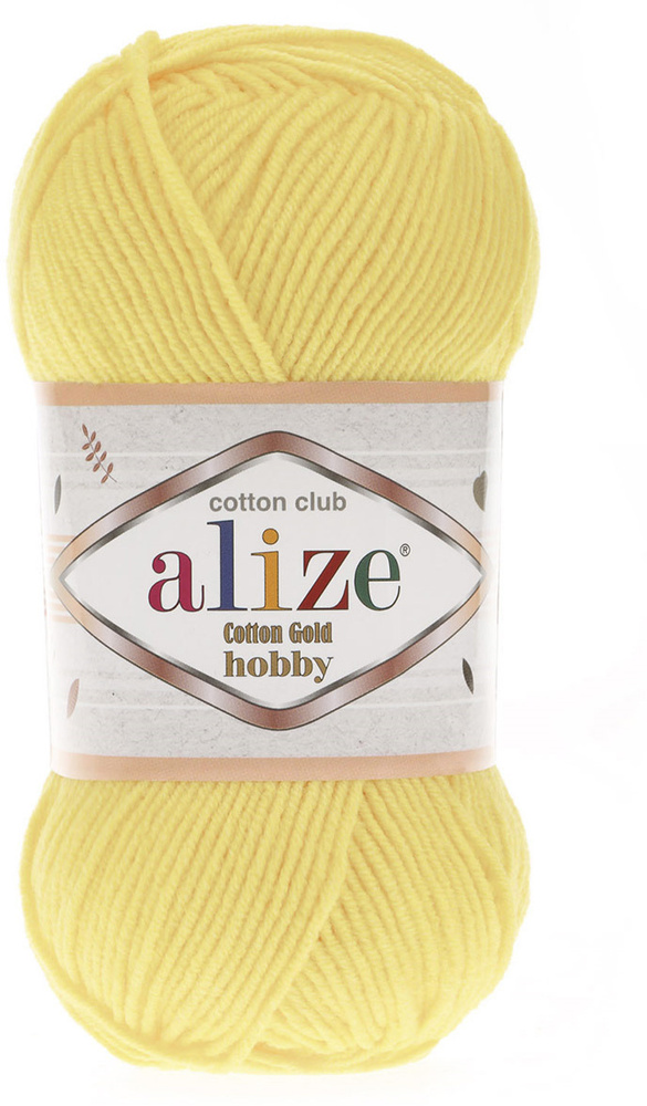 Пряжа Alize Cotton Gold Hobby, 187 светлый лимон, 50 г, 165 м, 4 шт #1