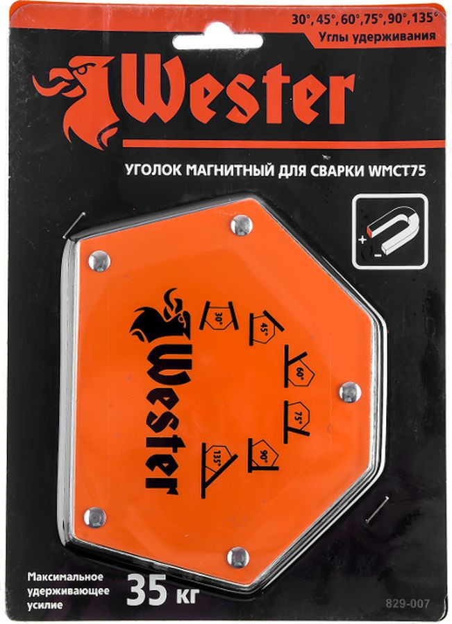 Магнитный уголок для сварки Wester WMCT75 829-007, углы 30 , 45 , 60 , 75 , 90 , 135  #1