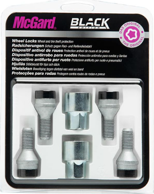 Болты-секретки McGard 37000SUB M14x1.5 L31mm S19mm, два ключа, без вращающегося кольца, черные  #1