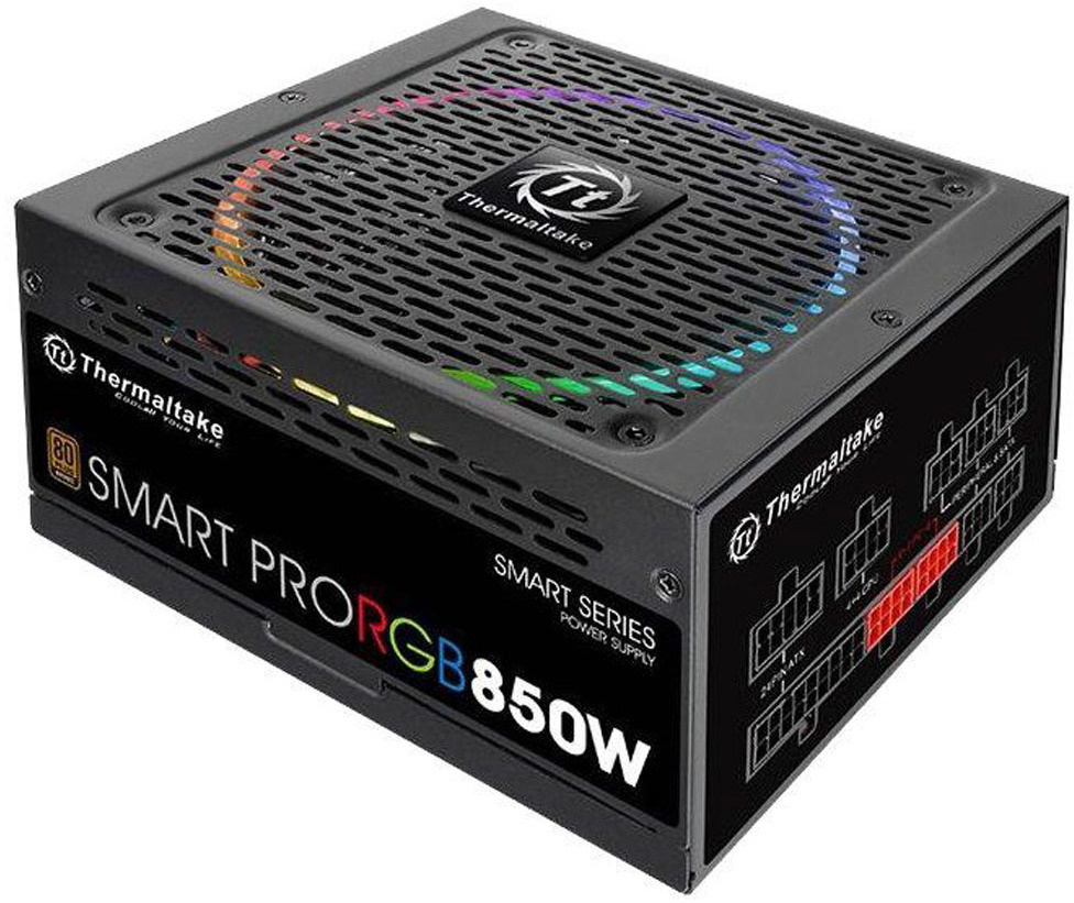 Thermaltake Блок питания компьютера Smart PRO RGB, Модульный, 80+ Bronze, 850 Вт (PS-SPR-0850FPCBEU-R) #1