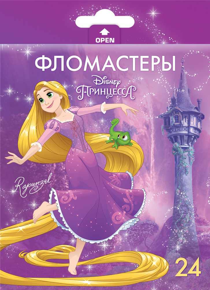 HATBER Фломастеры "Disney Принцессы" 24 цвета в картонной коробке  #1