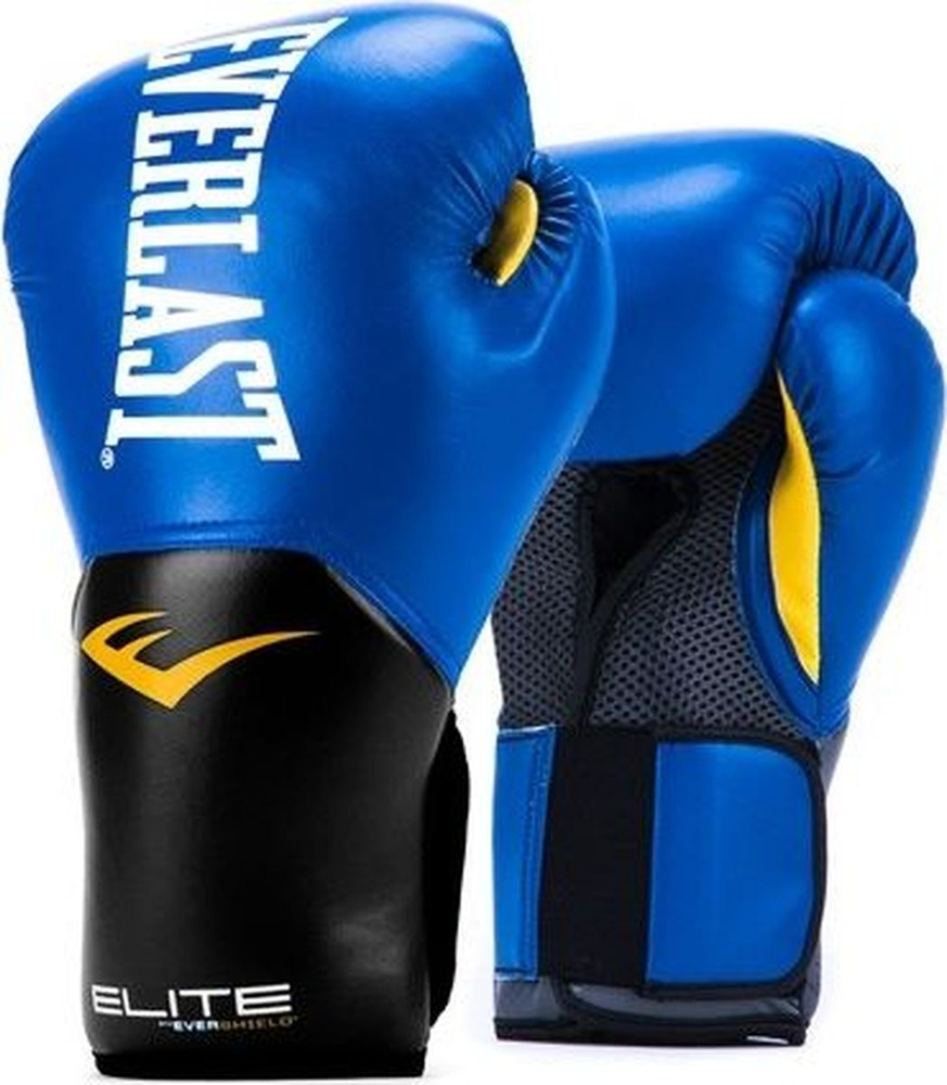 Боксерские перчатки Everlast Elite ProStyle, тренировочные, P00001205, синий, вес 14 унций  #1