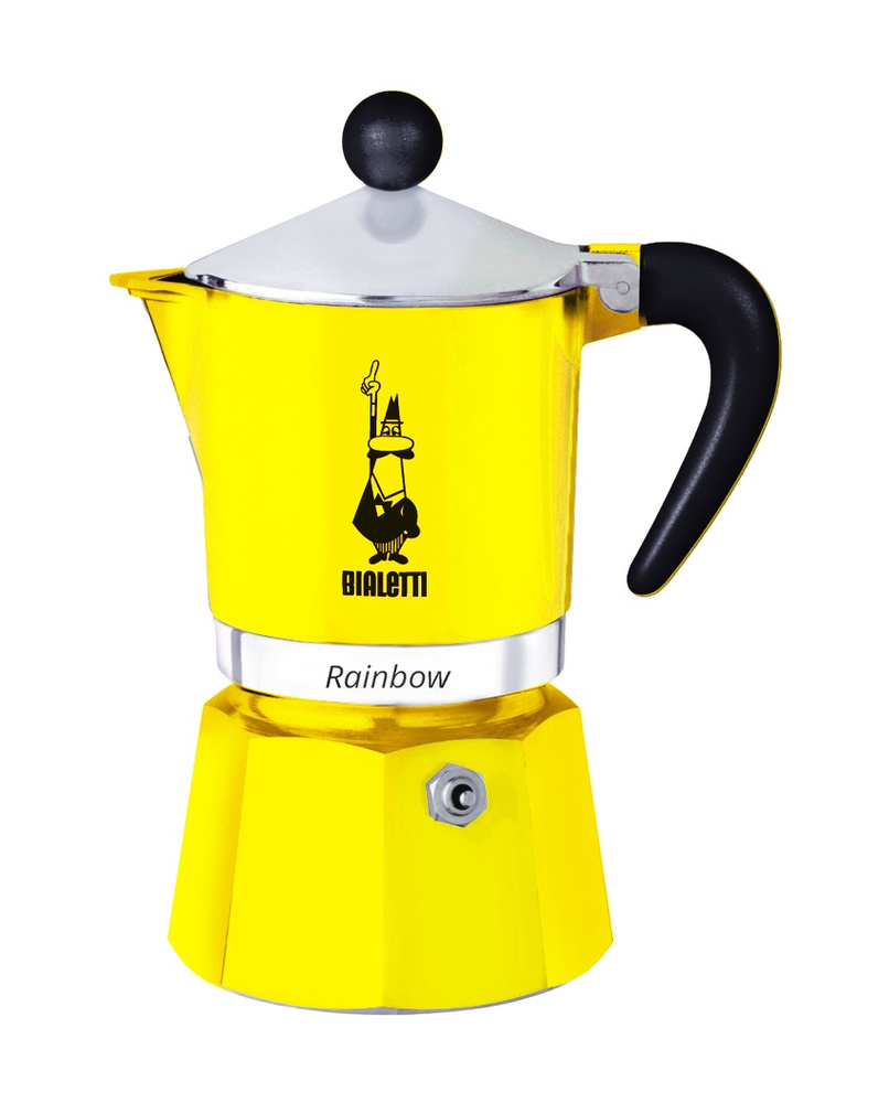 Кофеварка гейзерная Bialetti Rainbow, желтый , на 3 чашки #1