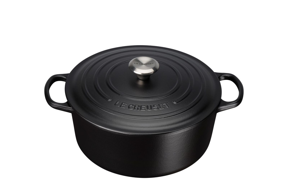 Чугунная эмалированная кастрюля с крышкой, 26 см, 5.3 л, Le Creuset, Чёрный матовый (Matte Black)  #1