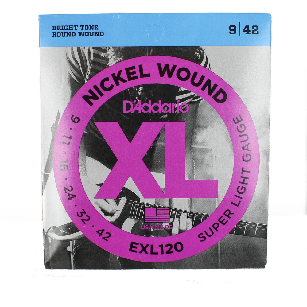 Струны для электрогитары D'Addario EXL120 NICKEL WOUND SUPER LIGHT 0.09-0.42  #1