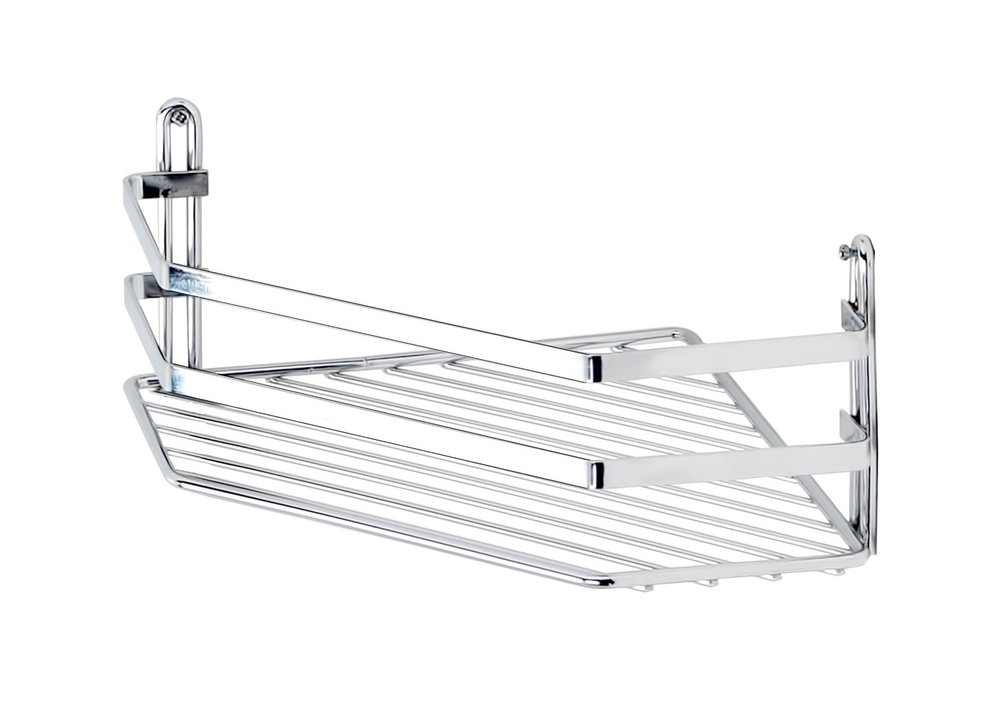 Полка в ванную угловая Tekno-tel ES077 1 ярус 20*20*10 хром #1