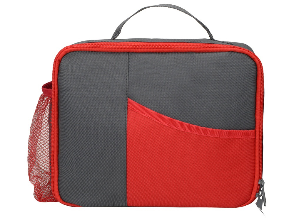 Изотермическая сумка-холодильник "Breeze" на 4 л для ланч-бокса, цвет серый/красный  #1