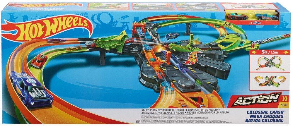 Игрушечный трек Hot Wheels Грандиозные столкновения, GFH87. Уцененный товар  #1