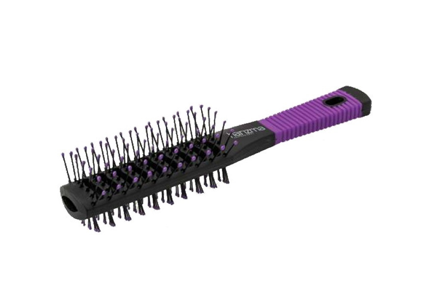 HARIZMA Щётка туннельная двухсторонняя для волос , черно-фиолетовая  #1