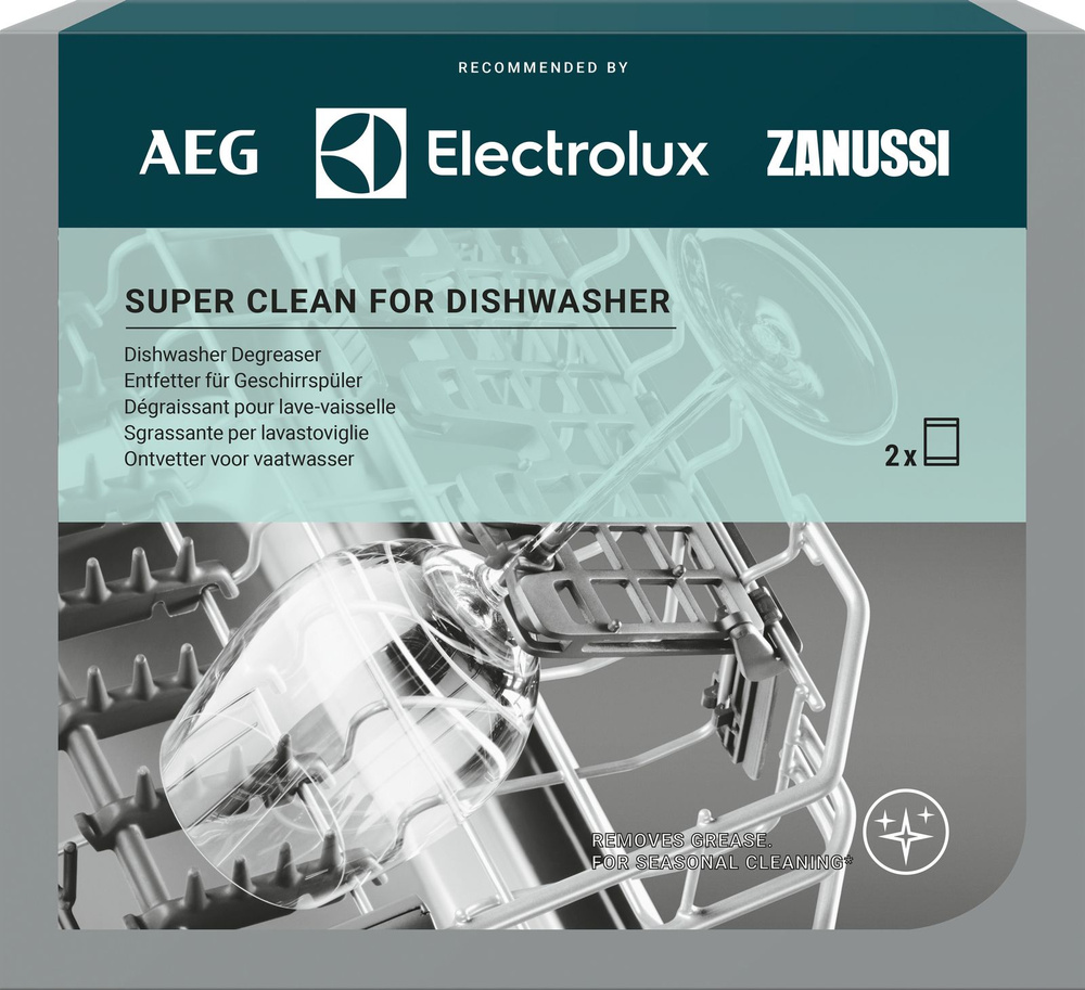 Средство обезжиривающее Electrolux Super Clean, для посудомоечных машин, 2 пакетика по 50 г  #1