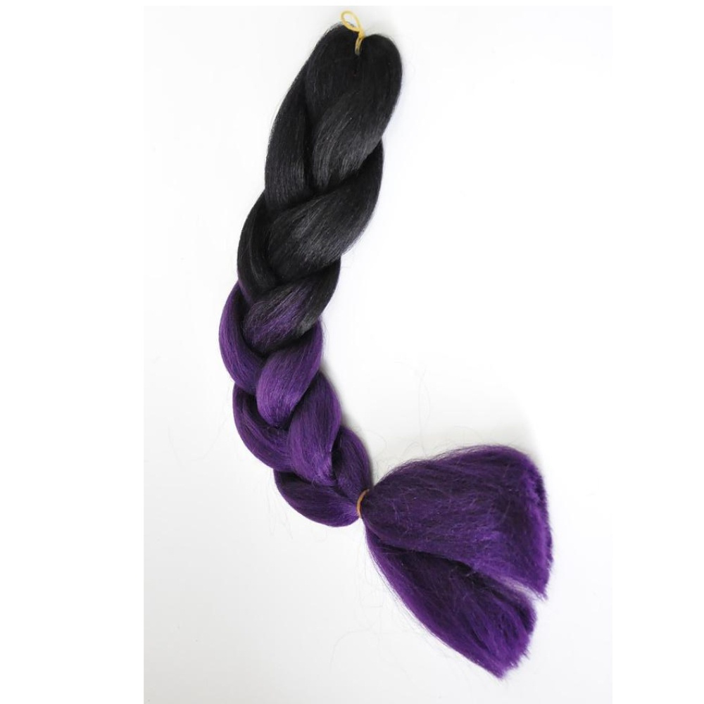 Канекалон для волос черный фиолетовый #1