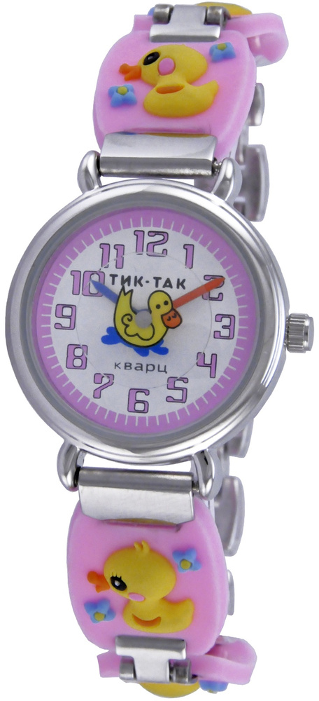 Детские часы для девочки Тик-Так Н108-3 розовые утята #1