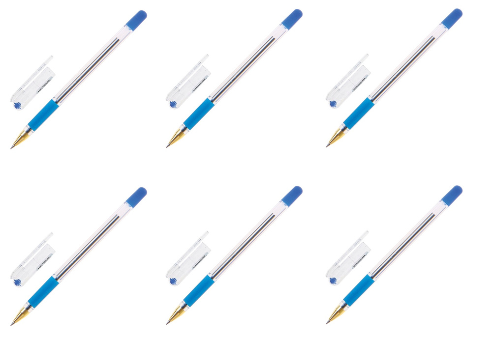 MunHwa Ручка Шариковая, толщина линии: 0.3 мм, цвет: Синий, 6 шт.  #1