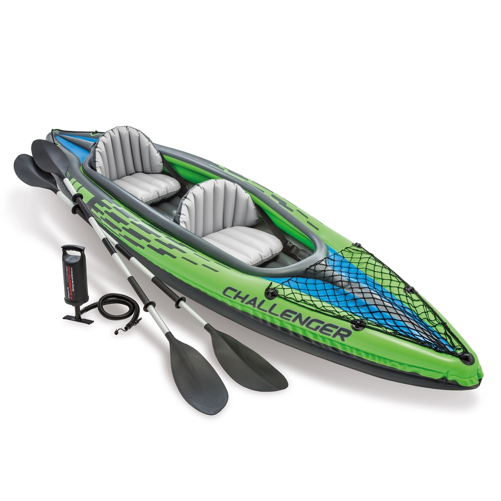 Лодка-каяк надувная INTEX CHALLENGER K2 KAYAK, 351x76x38 см, с насосом и алюминиевыми веслами  #1