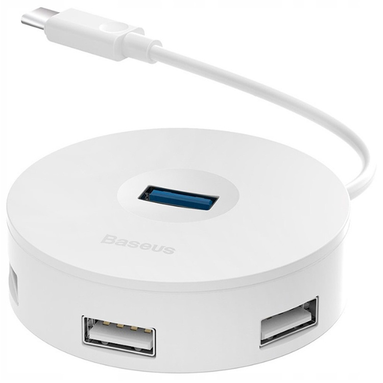 Хаб Baseus Round Box Type-C to 4 USB - Белый (CAHUB-G02) #1