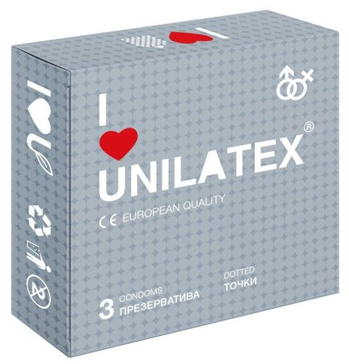 Презервативы с точками Unilatex Dotted - 3 шт. #1