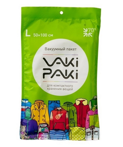 Вакуумный пакет для вещей L, 50x100 см (Vaki-Paki) 1 шт #1