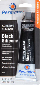 Permatex Adhesive Sealant, Black Silicone - 3 oz