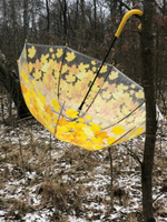 Зонт прозрачный Листья желтые / Зонт женский полуавтомат #6, Румянцева Ирина