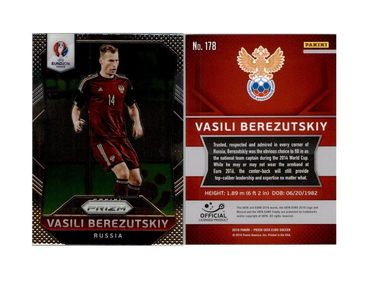 Panini Prizm UEFA EURO 2016 France - карточка #178 Vasili Berezutskiy (Василий Березуцкий)  #1