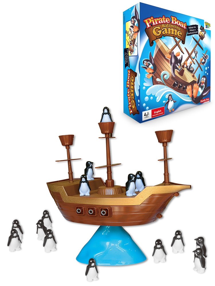 Игра на ловкость, Пингвины на пиратском корабле, Настольная, для мальчика девочки  #1