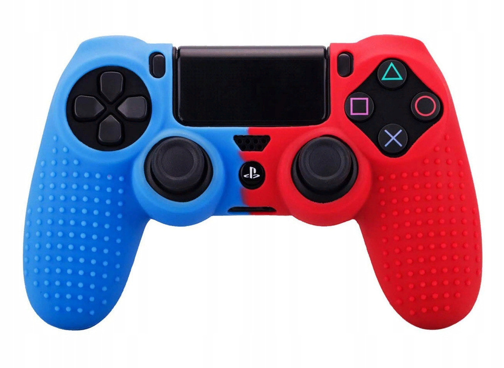Чехол на геймпад PS4: Cине/Красный (Blue/Red) #1