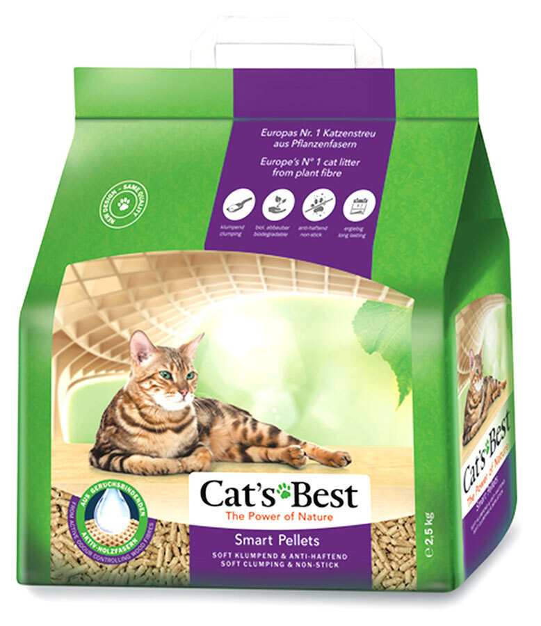 Наполнитель для кошачьего туалета комкующийся древесный Cats Best Smart Pellets, без запаха, 2,5 кг 5 #1