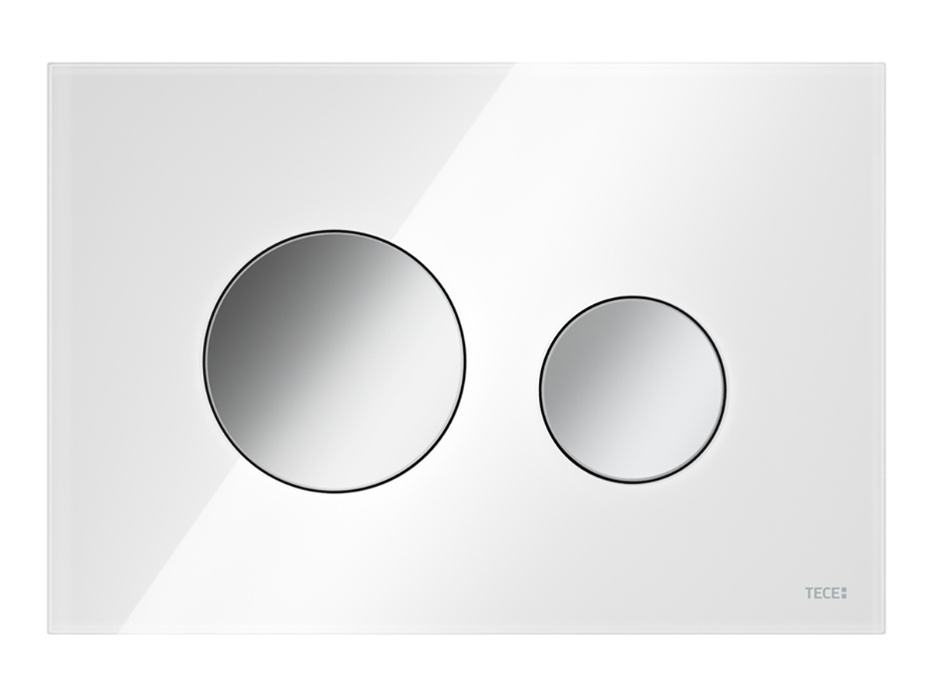 Кнопка смыва для инсталляции TECE стеклянная, TECEloop панель белая, клавиши хром глянцевый  #1