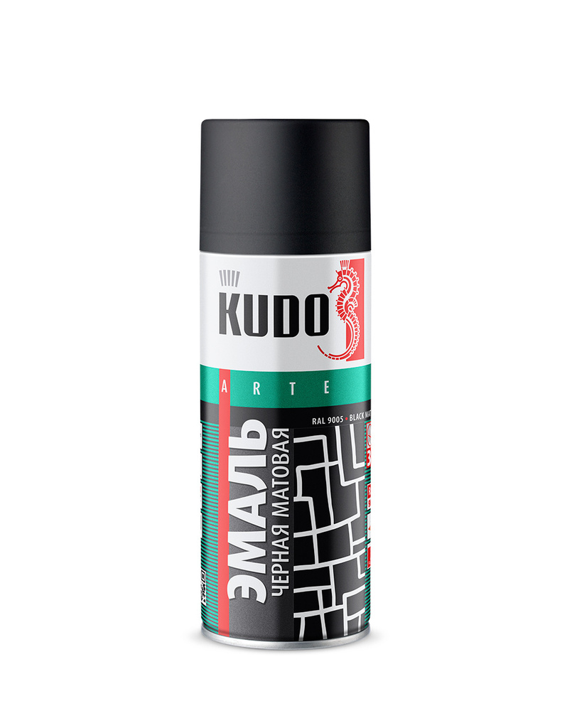 Краска аэрозольная черная матовая Kudo 520 мл (RAL 9005) #1