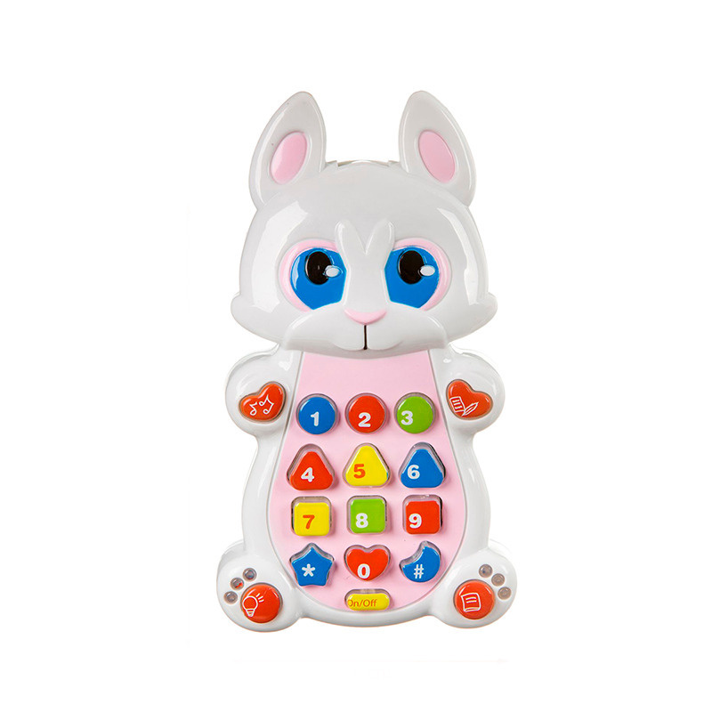 Детская развивающая многофункциональная игрушка с проектором Телефон Смартфон Зайчик 13х8см  #1