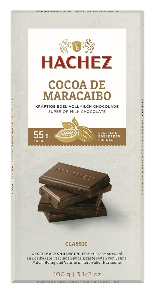 Премиальный немецкий молочный шоколад Hachez "Cocoa de Maracaibo", 55% какао, нетто 100г  #1