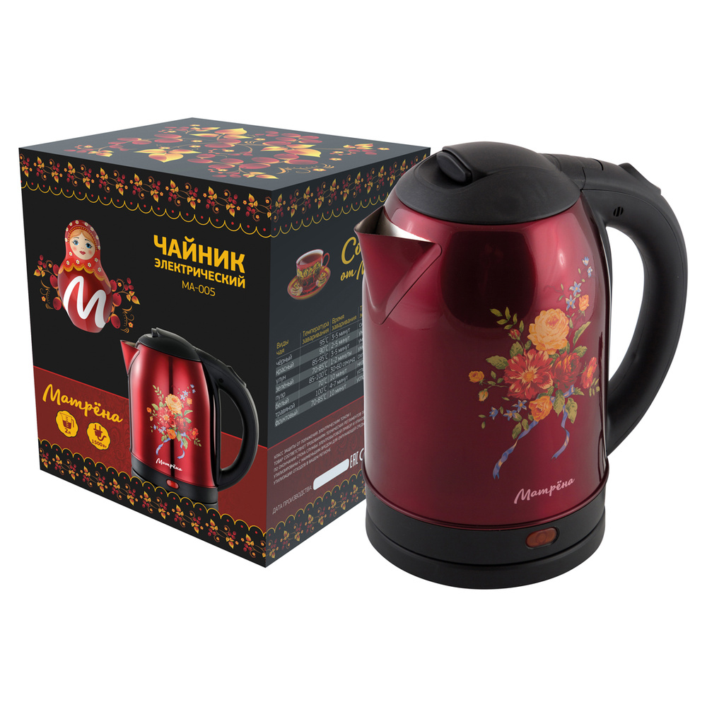 Матрёна Электрический чайник 005413, красный #1