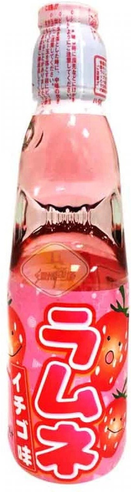 Газированный напиток Ramune Lemonade Strawberry, со вкусом клубники, 200 мл  #1