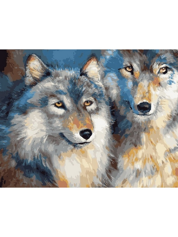Картина по номерам Волк и волчица 40х50 см 1000 Toys hobby #1