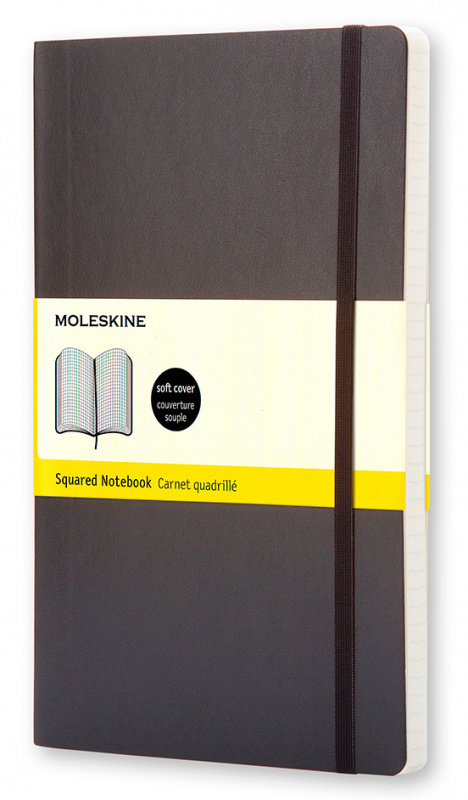 Блокнот в клетку Moleskine CLASSIC SOFT QP612 9x14 см 192стр. мягкая обложка, черный  #1