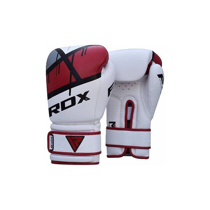Боксерские перчатки Rdx Bgr-F7 тренировочные, бело-красные, 16 (OZ) унций для спарринга, кикбоксинга, #1
